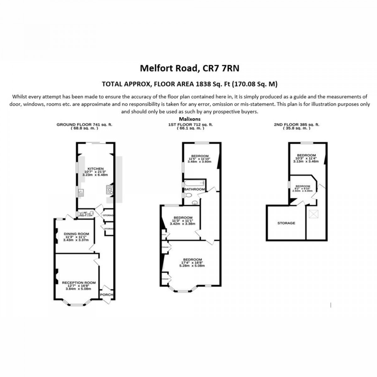 Floorplan for Melfort Road, Thornton Heath, CR7