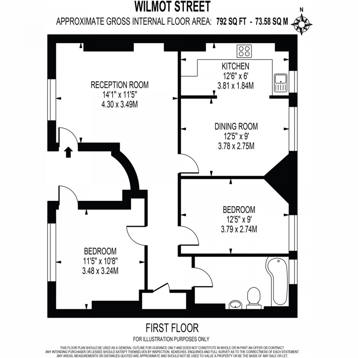 Floorplan for Wilmot Street, London, E2