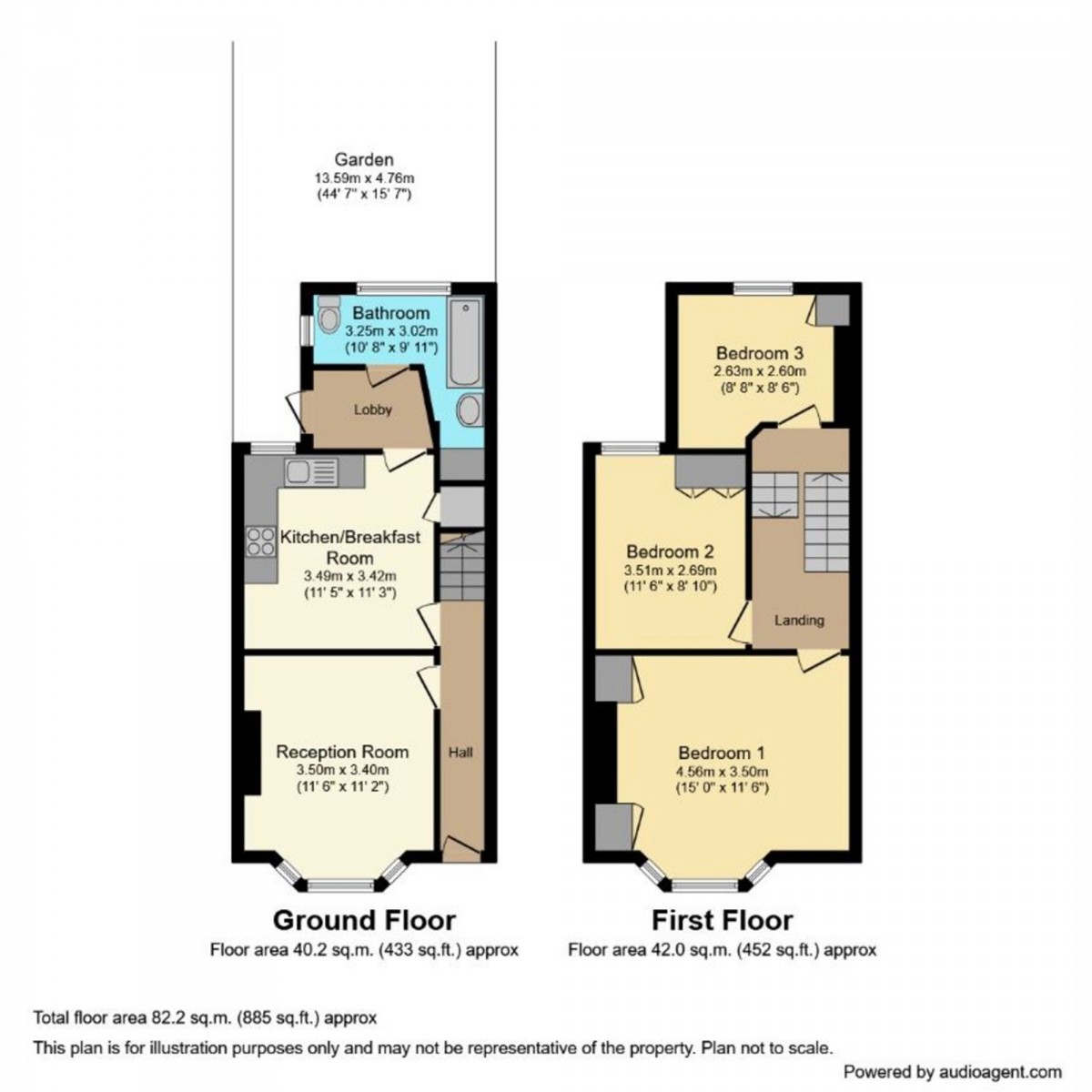 Floorplan for Eswyn Road, London, SW17