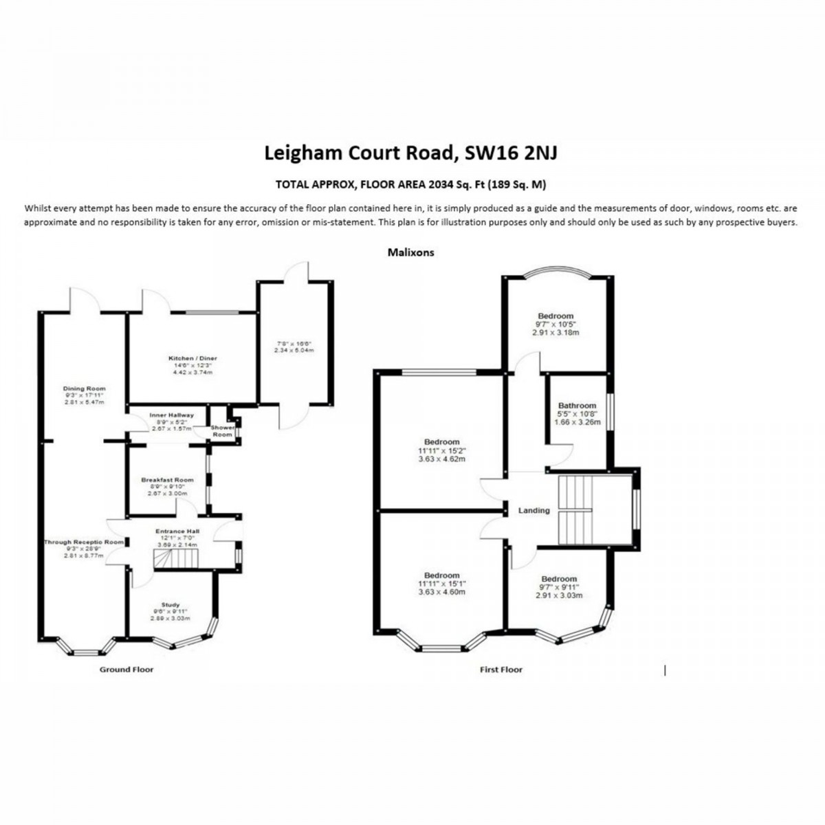 Floorplan for Leigham Court Road, London, SW16