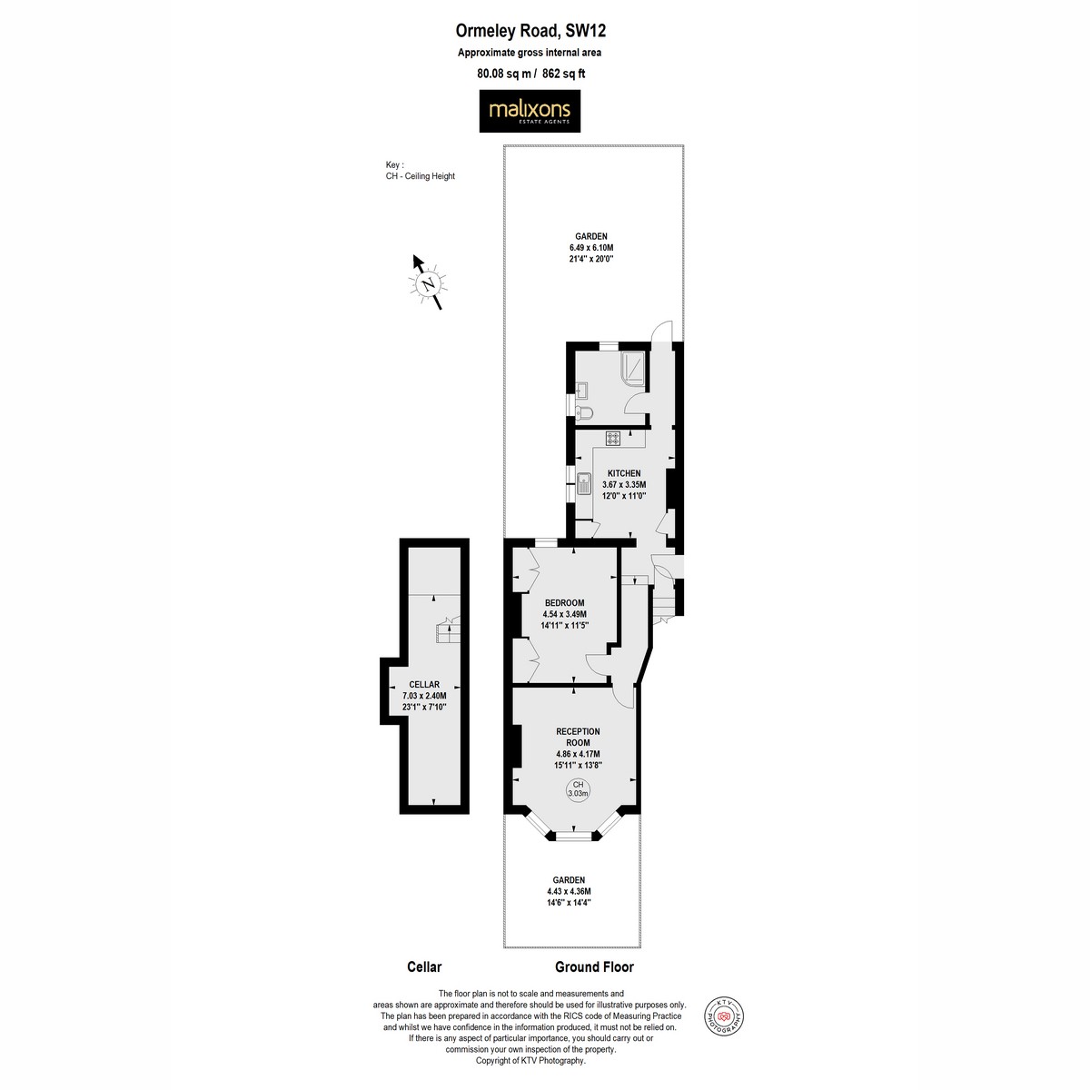 Floorplan for Ormeley Road, London, SW12