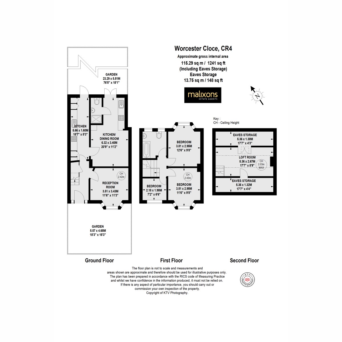 Floorplan for Worcester Close, Mitcham, CR4