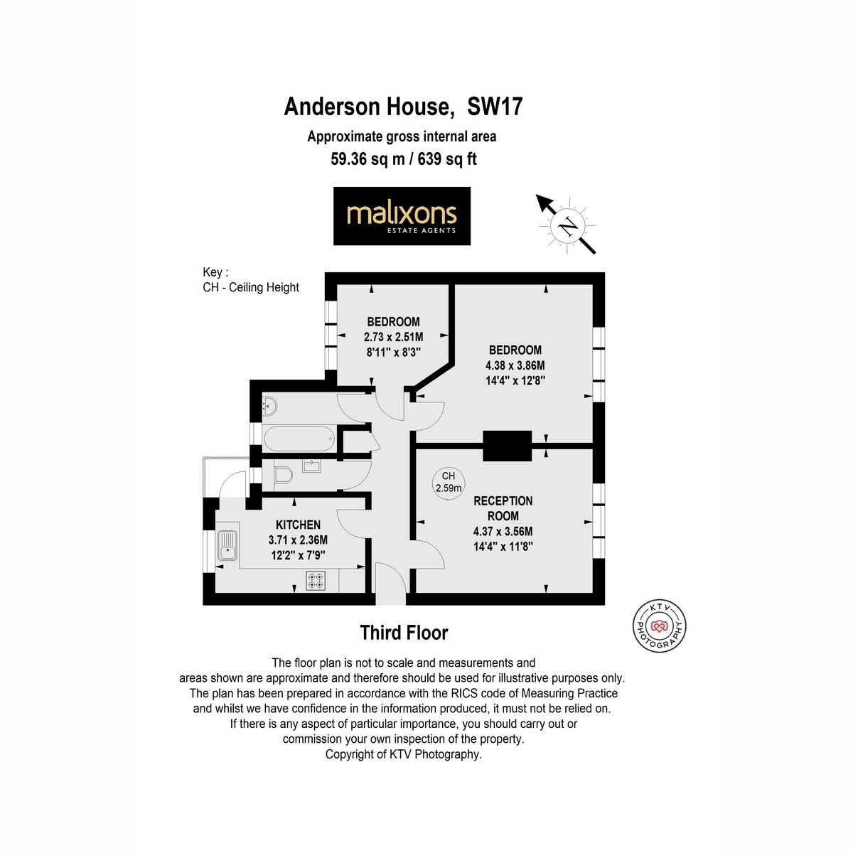 Floorplan for Fountain Road, London, SW17