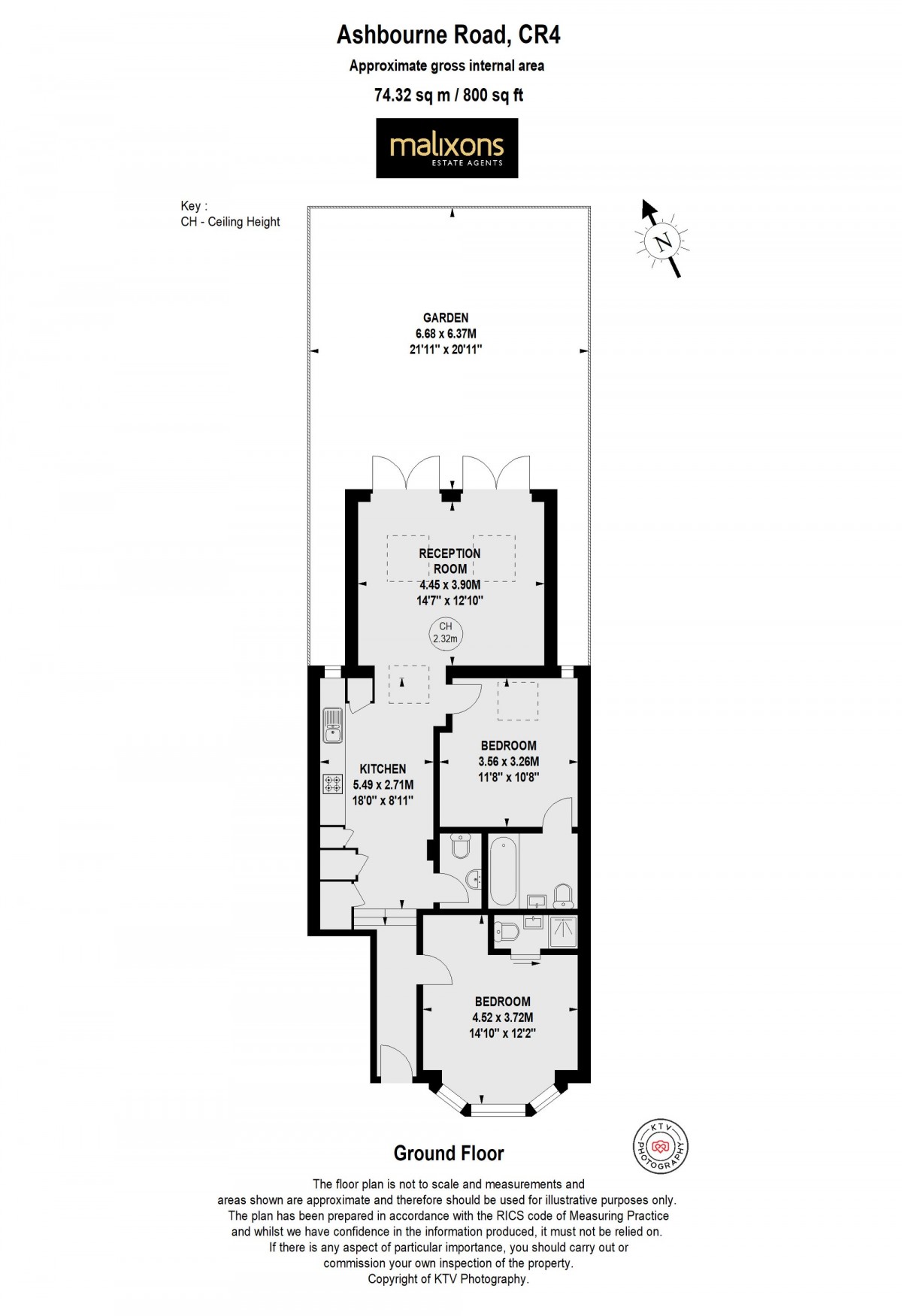 Floorplan for Ashbourne Road, Mitcham, CR4