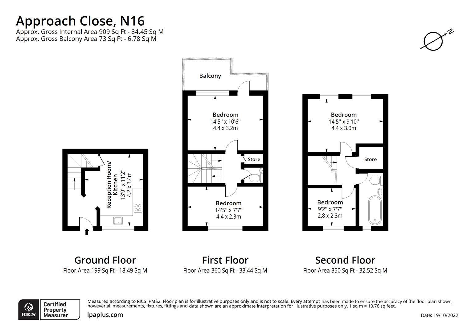 Floorplan for Approach Close, N16