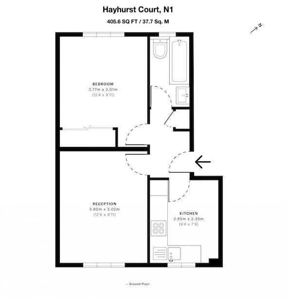 Floorplan for Hayhurst Court, N1