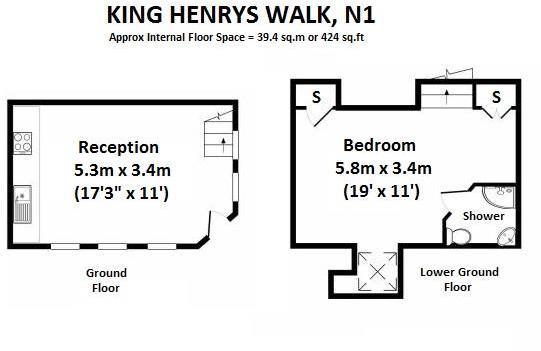 Floorplan for King Henry's Walk, N1