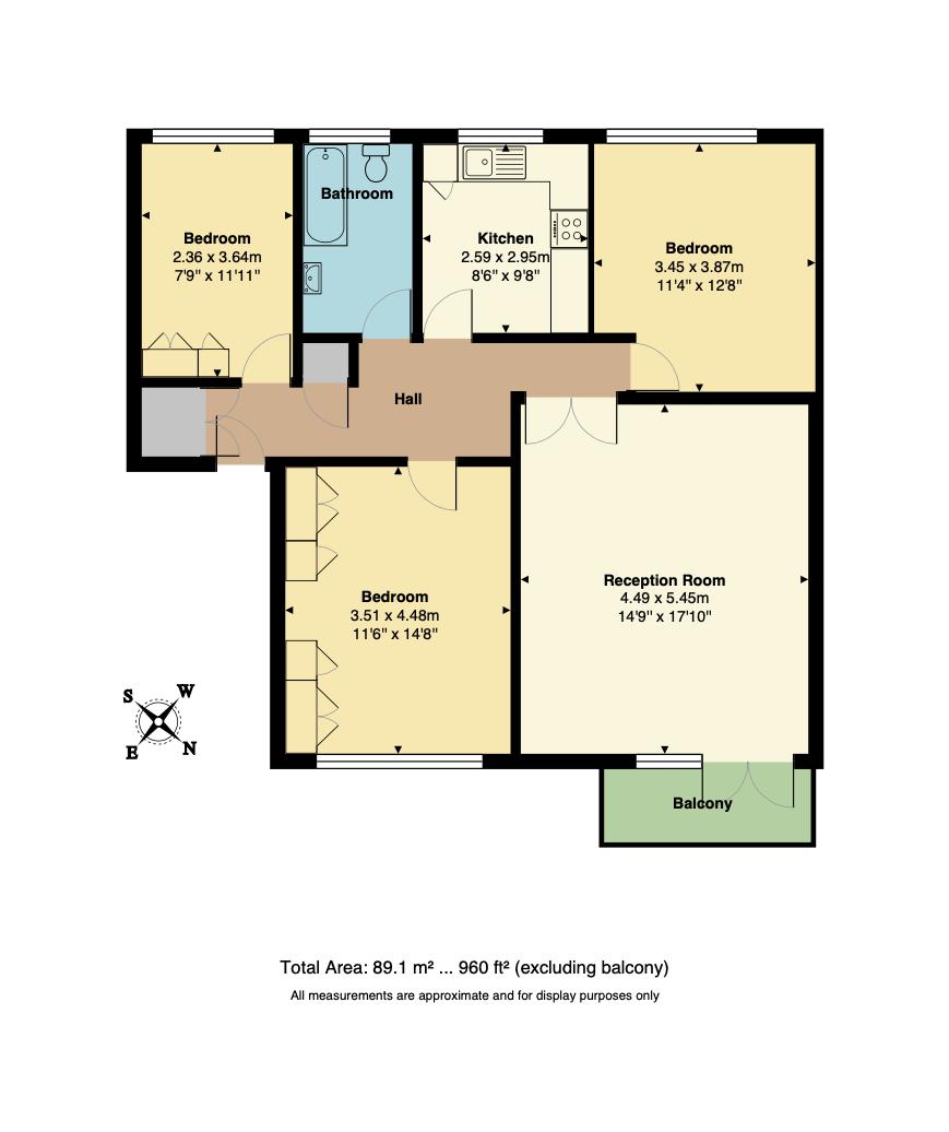Floorplan for Palm Court, Queen Elizabeth Walk, N16