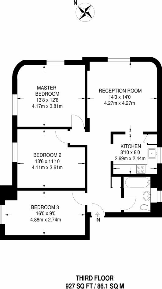 Floorplan for Envill Court, Cazenove Road, N16