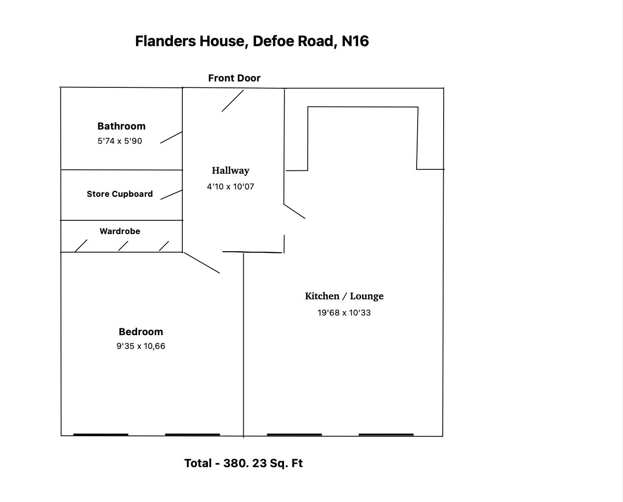Floorplan for Defoe Road, N16