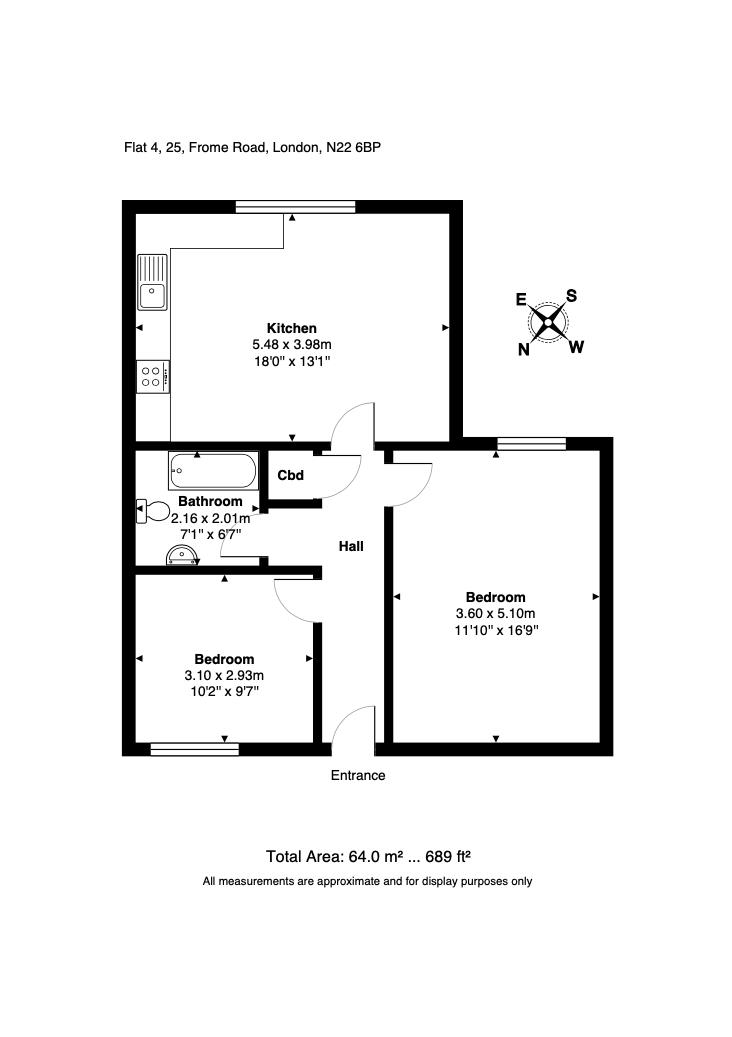 Floorplan for Frome Road, N22