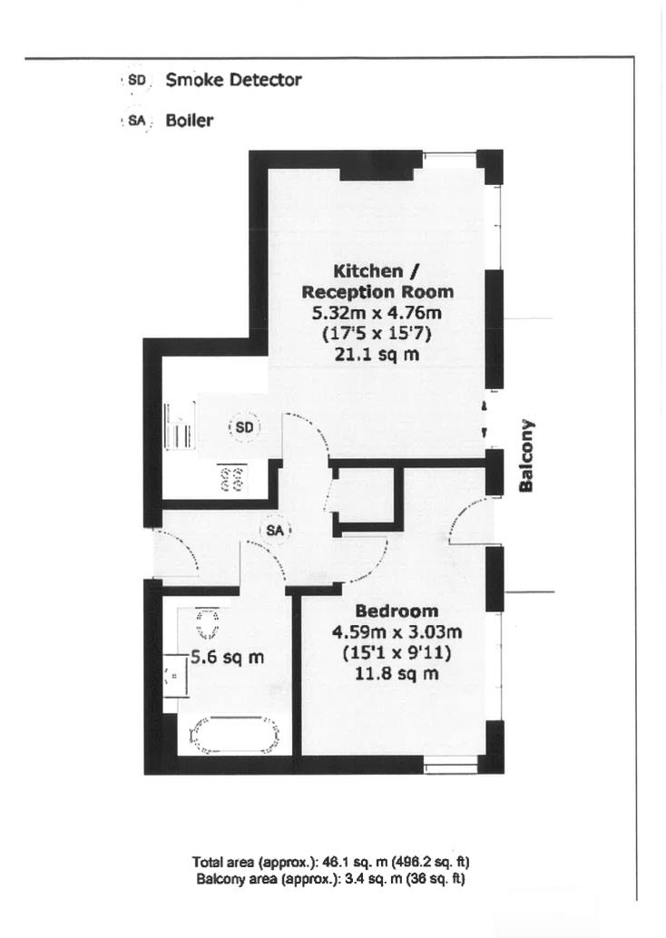 Floorplan for Distillery Tower, SE8
