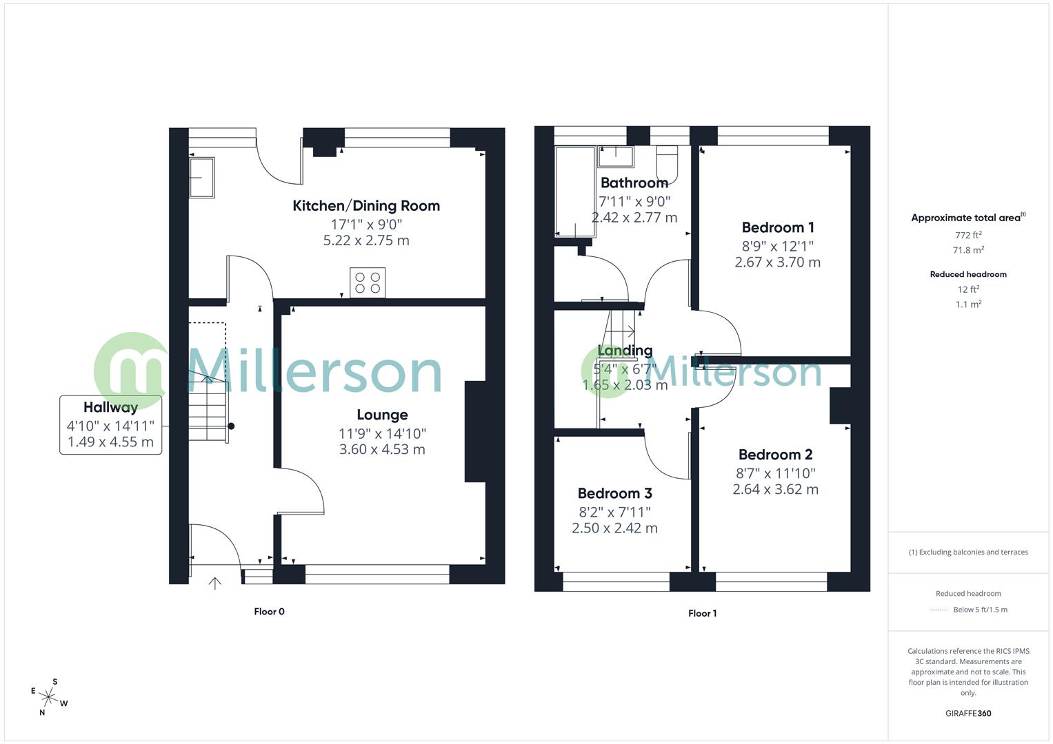Floorplan for St Georges Road, Hayle, Cornwall