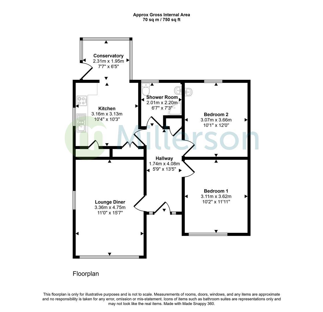 Floorplan for Carn Brea Village,Redruth,Cornwall