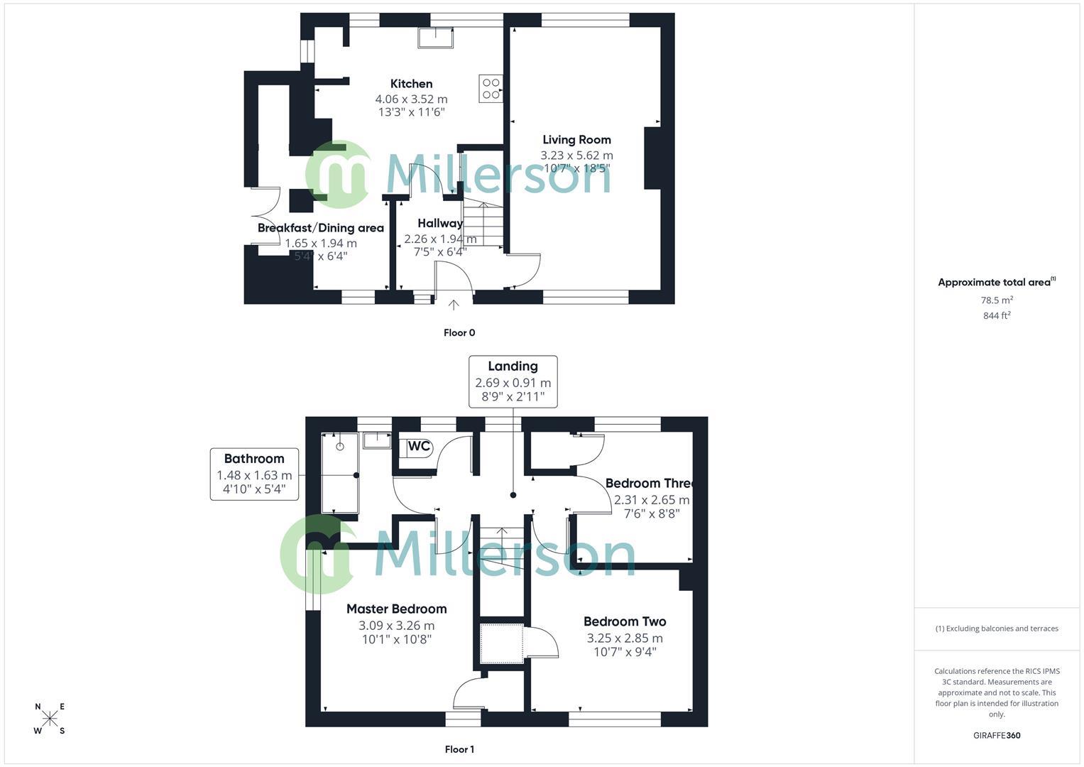 Floorplan for Troon Moor, Troon, Camborne