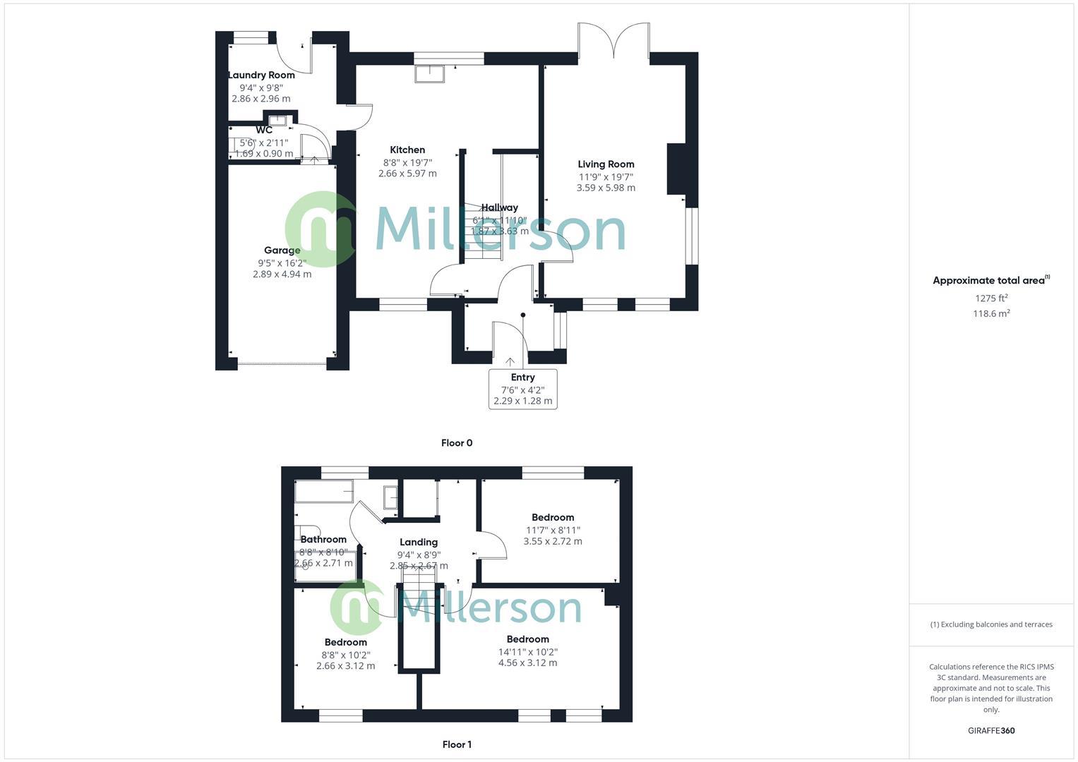 Floorplan for Penhale Road, Carnhell Green, Camborne