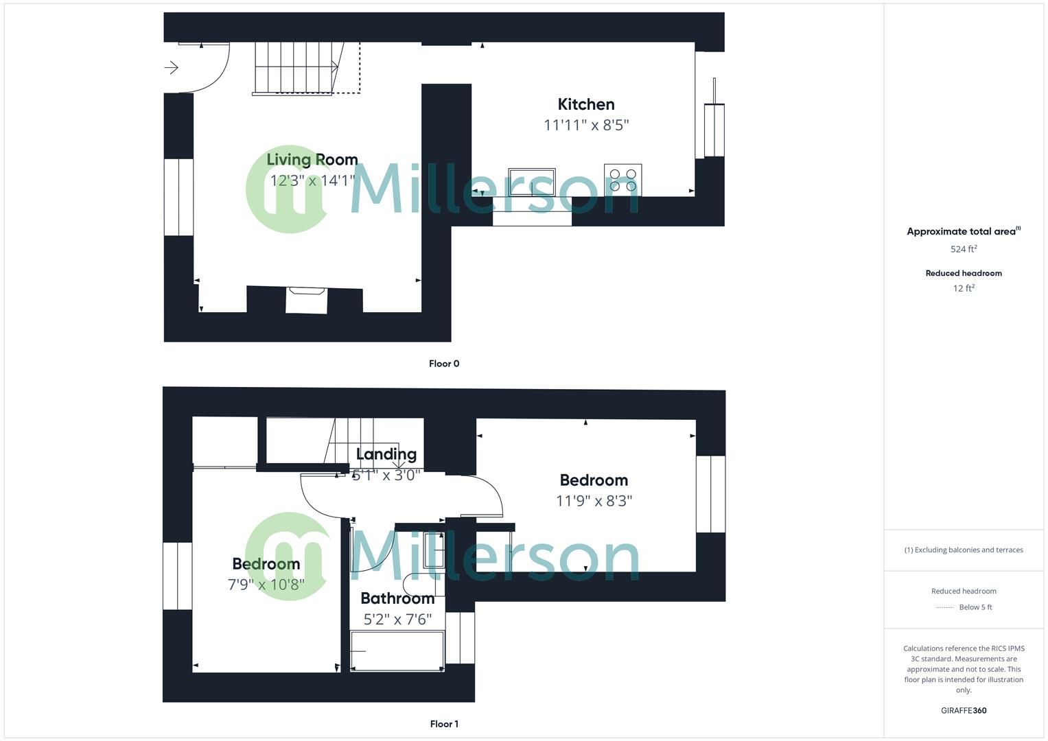 Floorplan for Gilly Hill, Redruth