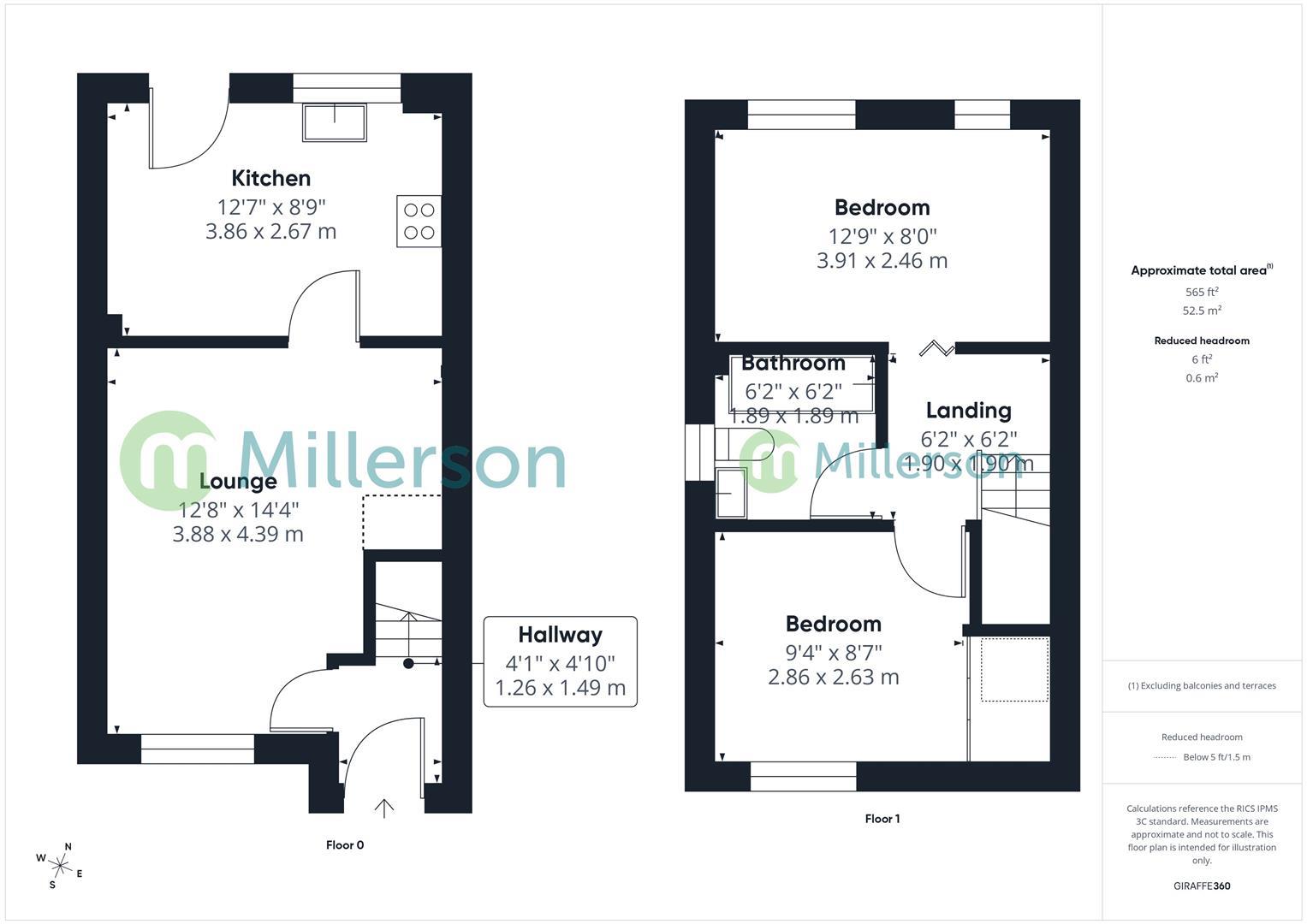 Floorplan for Ellis Close, Hayle