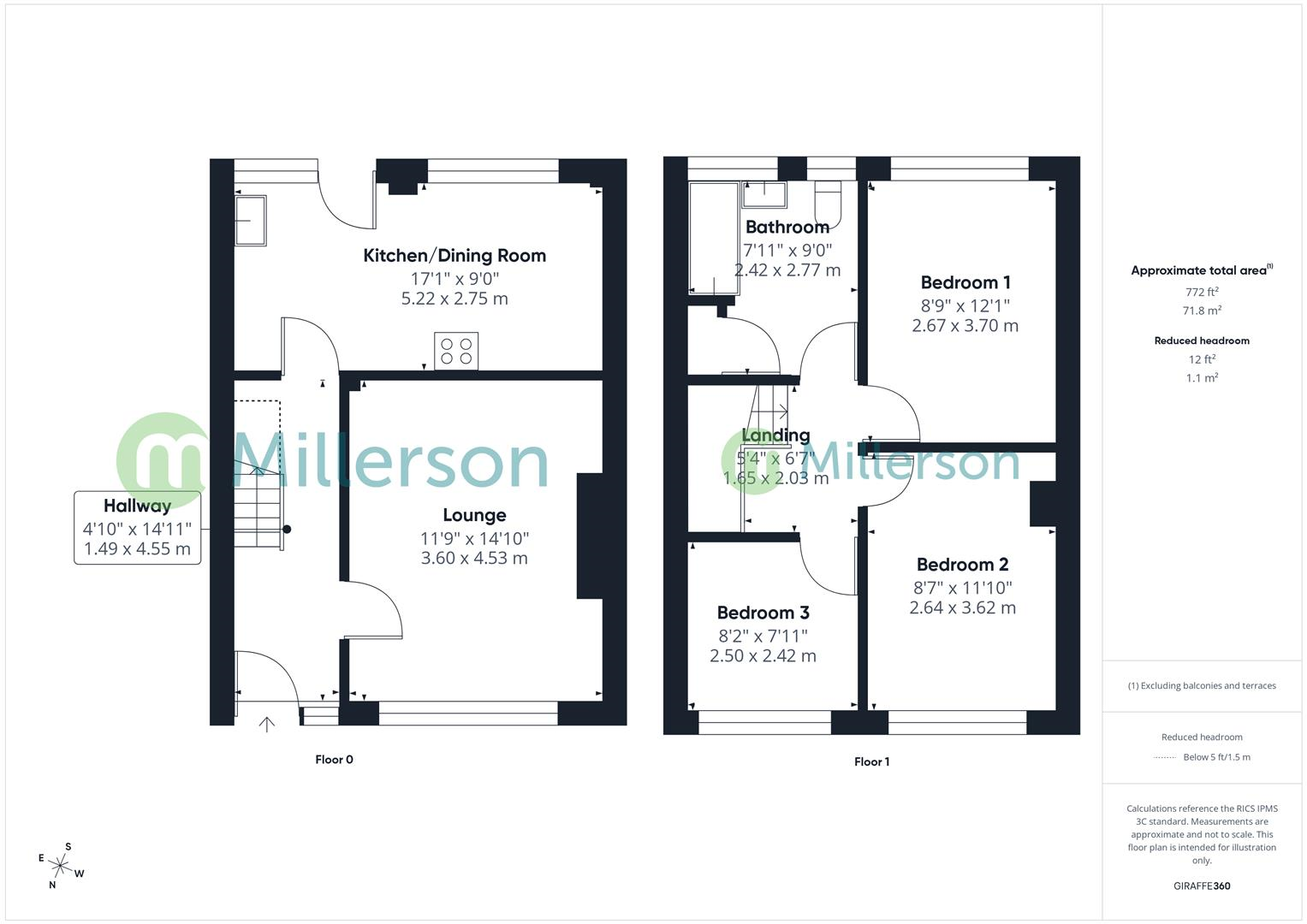 Floorplan for St Georges Road, Hayle, Cornwall