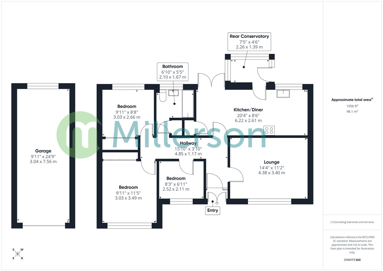 Floorplan for Grist Lane, Angarrack, Hayle