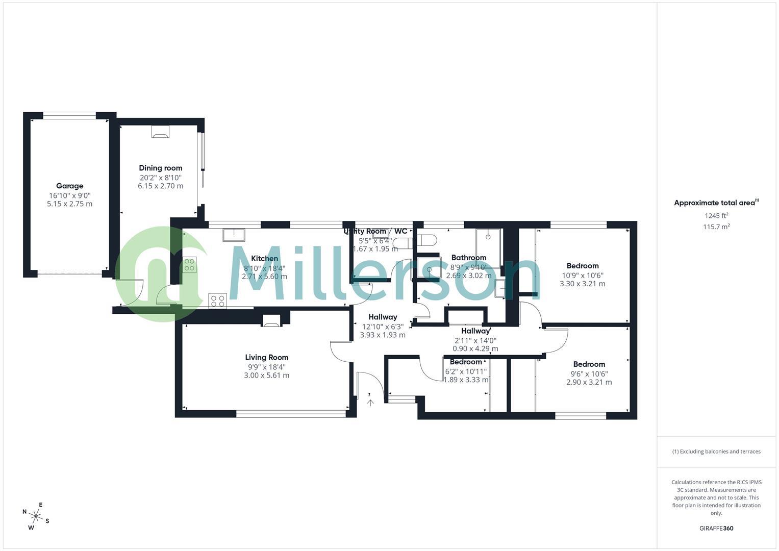 Floorplan for Gwithian Road, Connor Downs, Hayle
