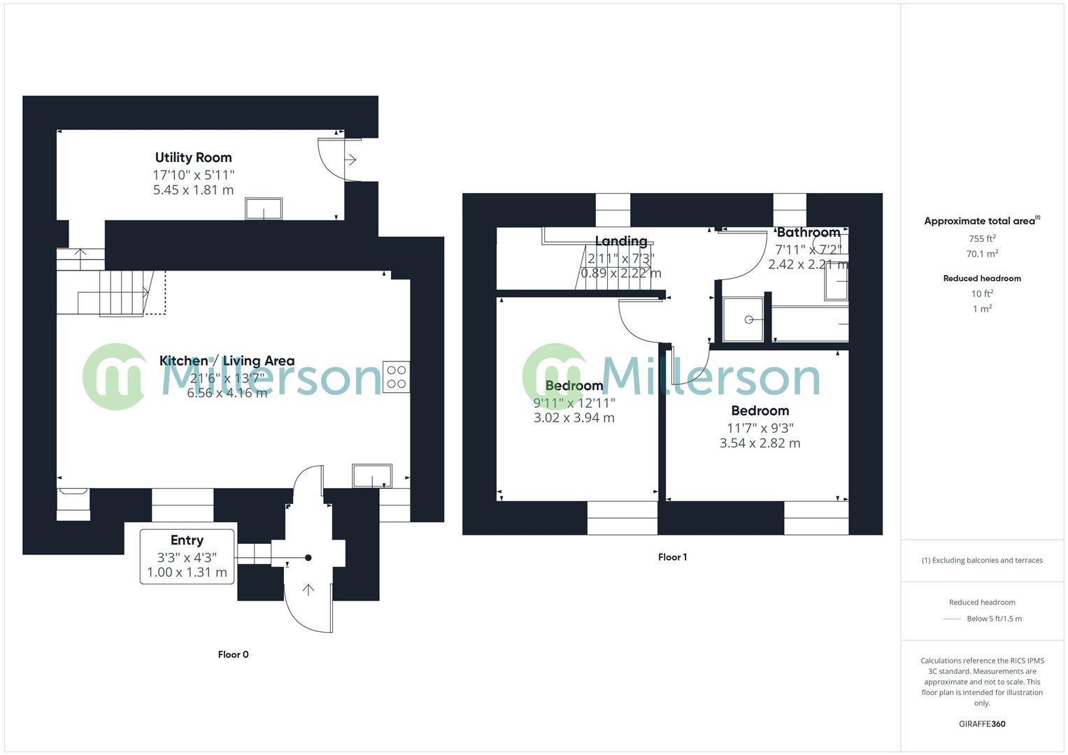 Floorplan for Angarrack Mews, Angarrack, Hayle