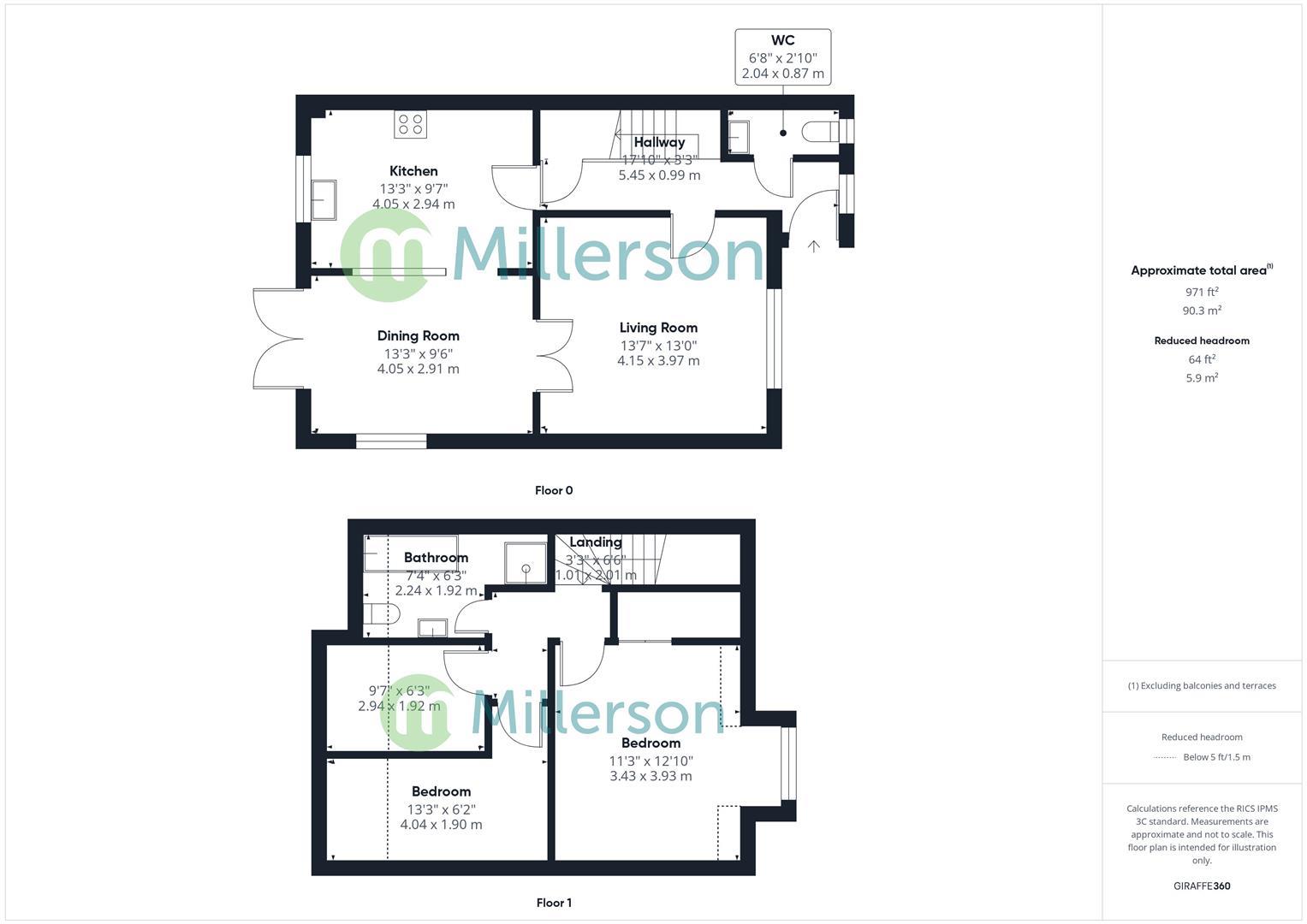 Floorplan for Loggans Road, Loggans, Hayle