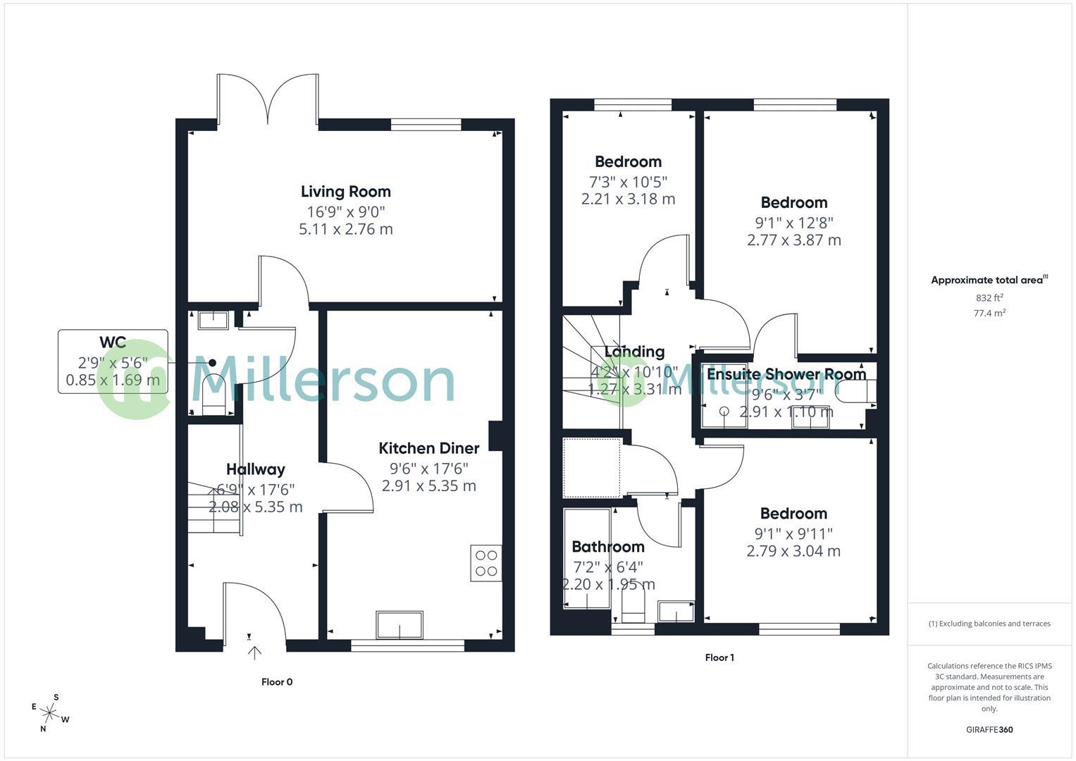 Floorplan for Long Croft Crescent, Hayle
