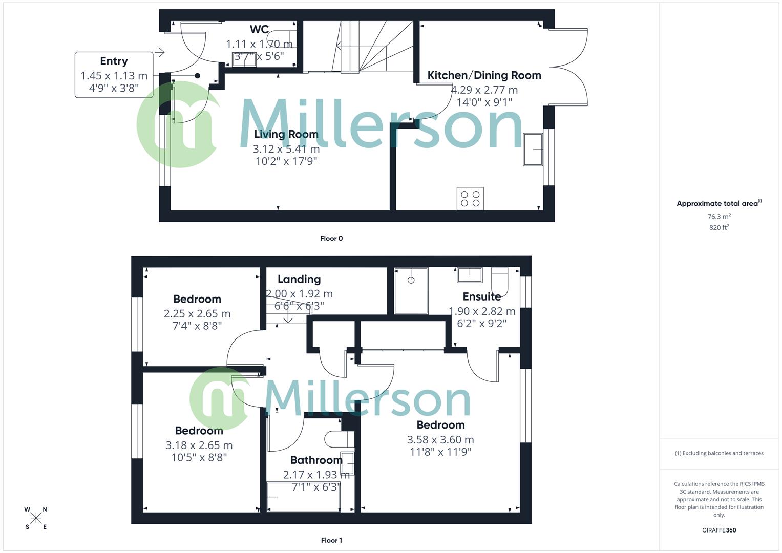 Floorplan for Stone Way, Pool, Redruth