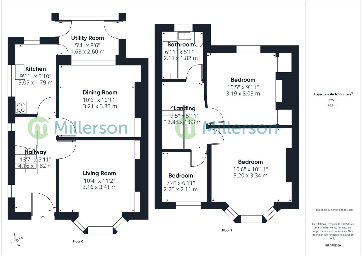 Floorplan for Parc Terrace, Newlyn, Penzance