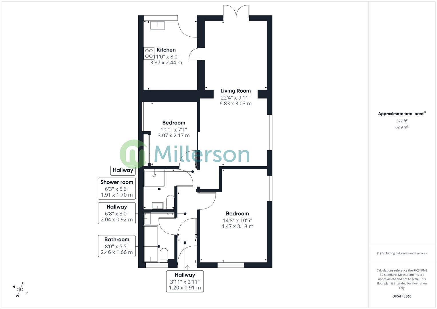 Floorplan for Polwithen Drive, Carbis Bay, St. Ives