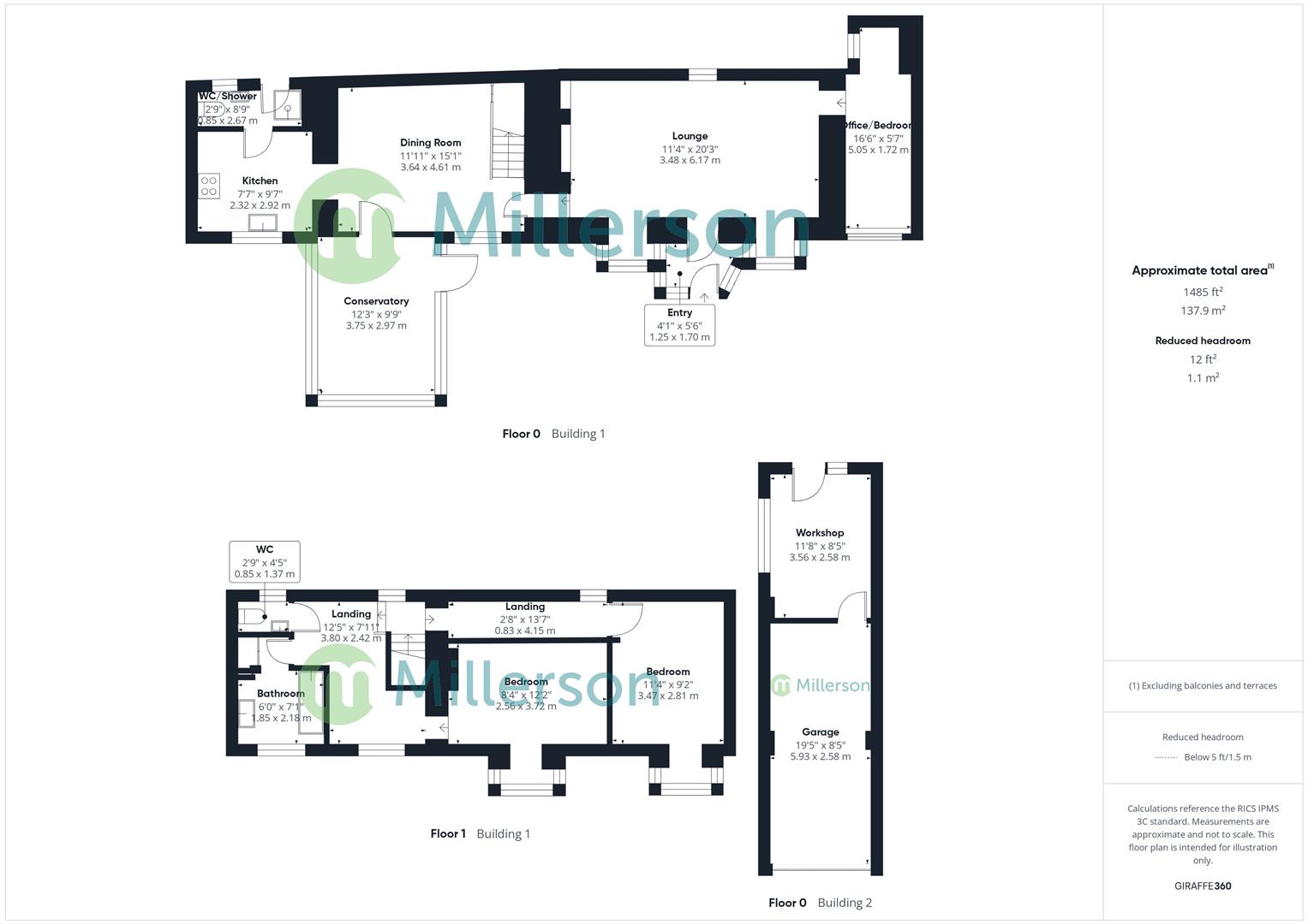 Floorplan for Undercliff, Phillack, Hayle