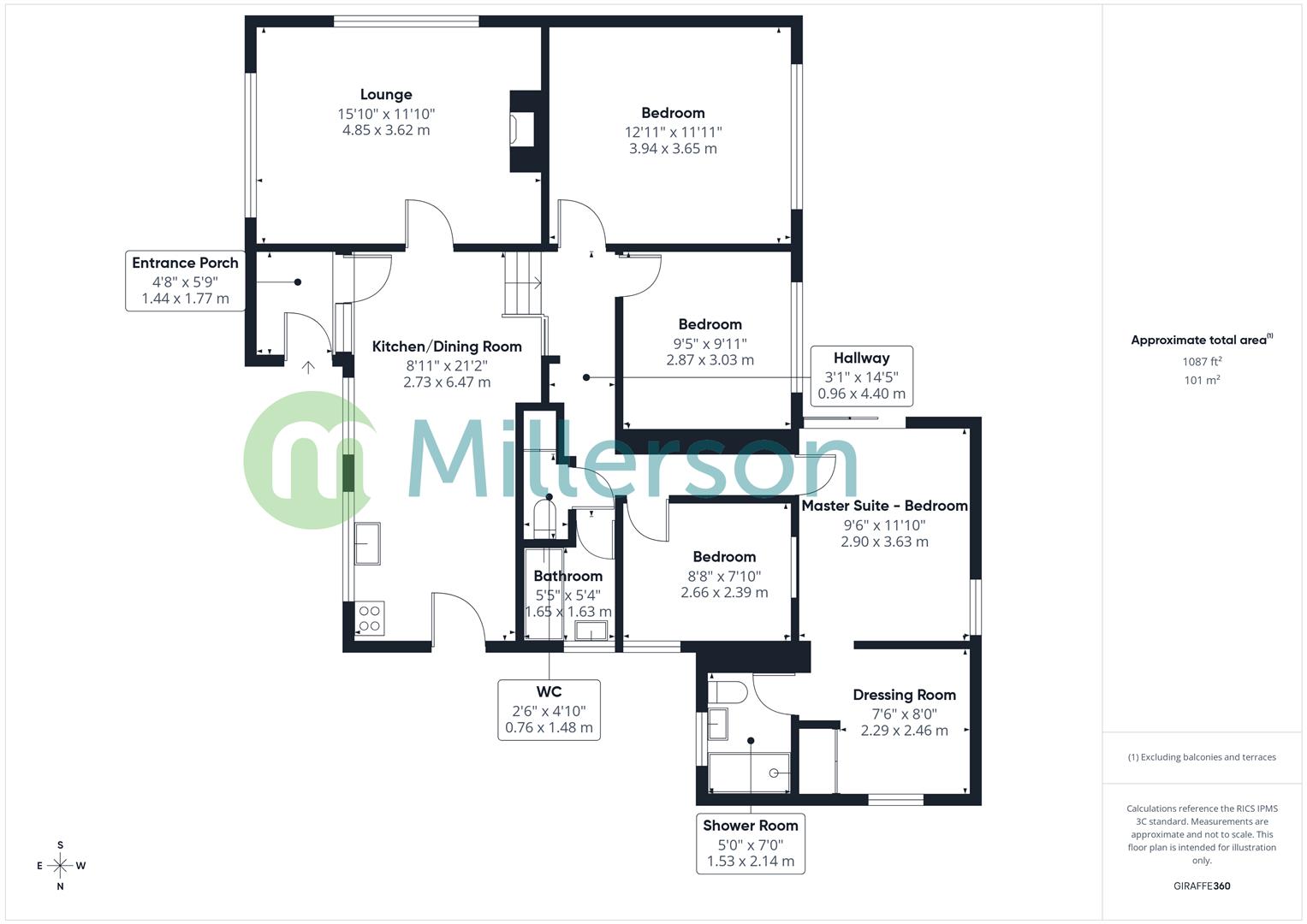 Floorplan for Mellanear Close, Hayle