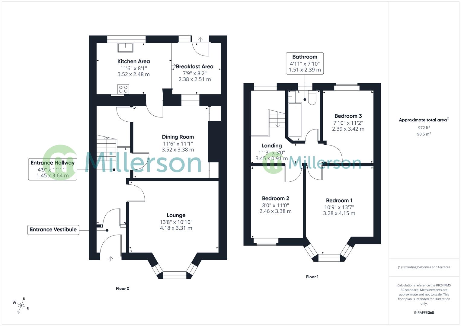 Floorplan for Wall Road, Gwinear, Hayle
