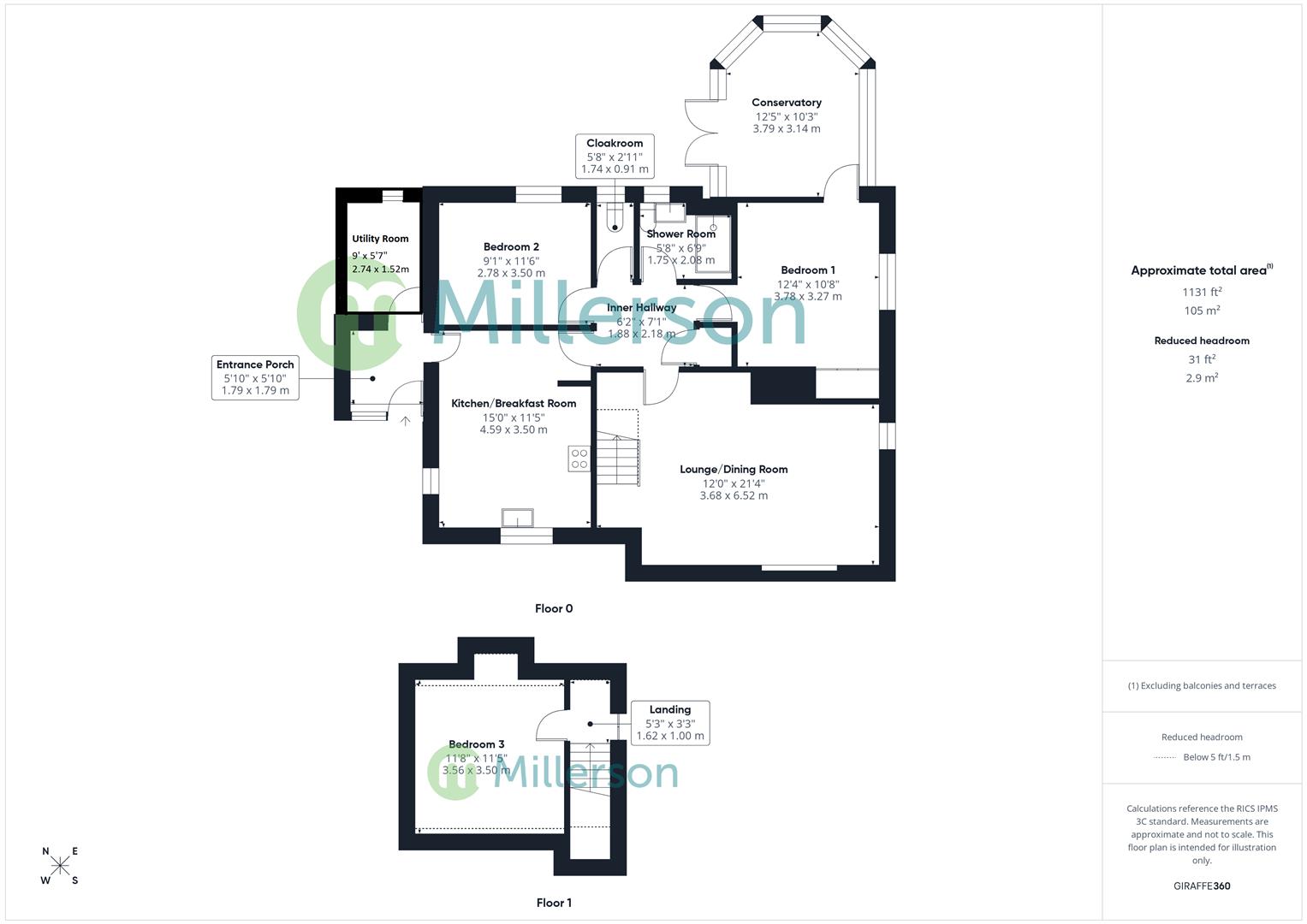 Floorplan for Higher Boskerris, Carbis Bay, St. Ives