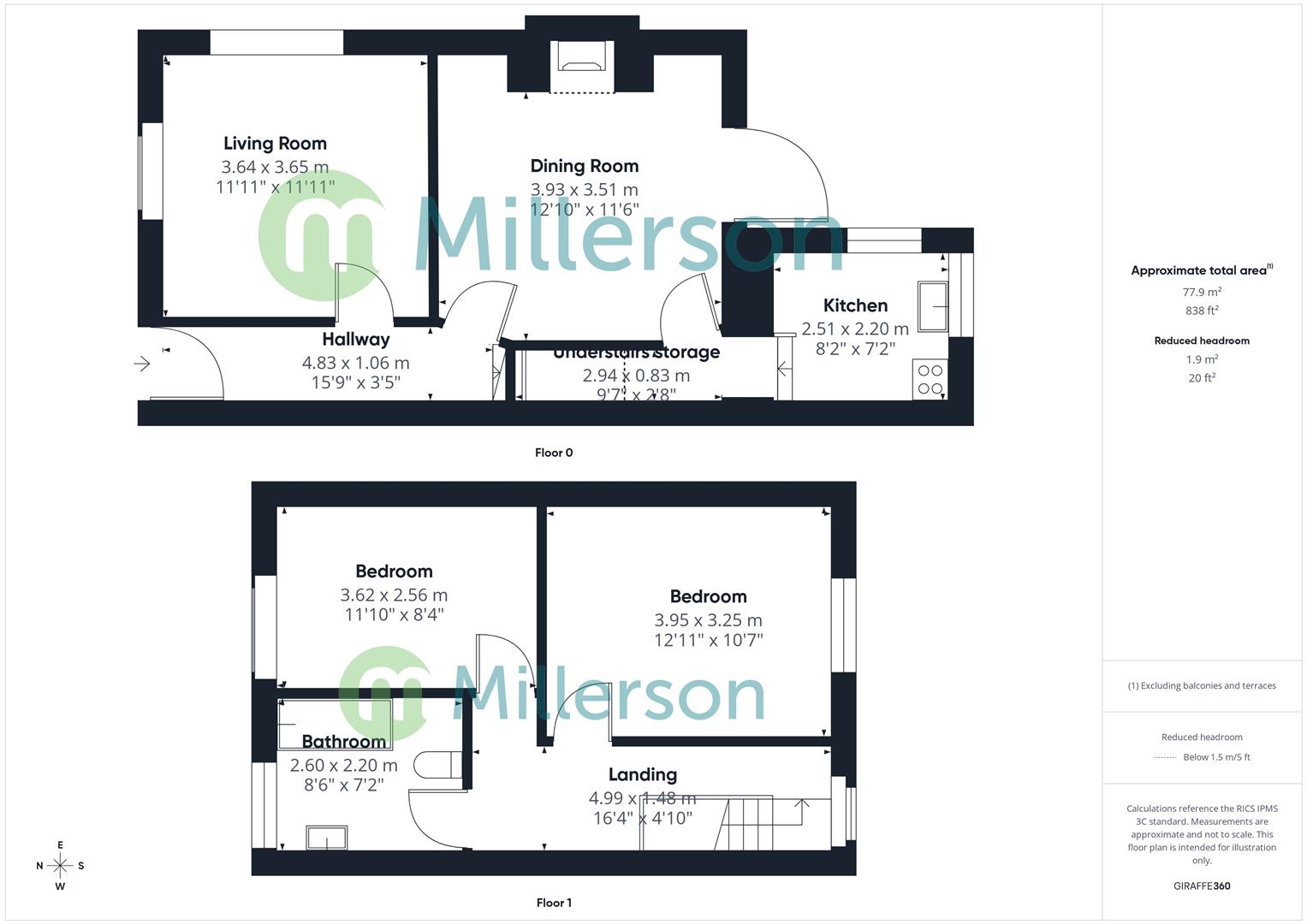 Floorplan for New Terrace, Treswithian, Camborne