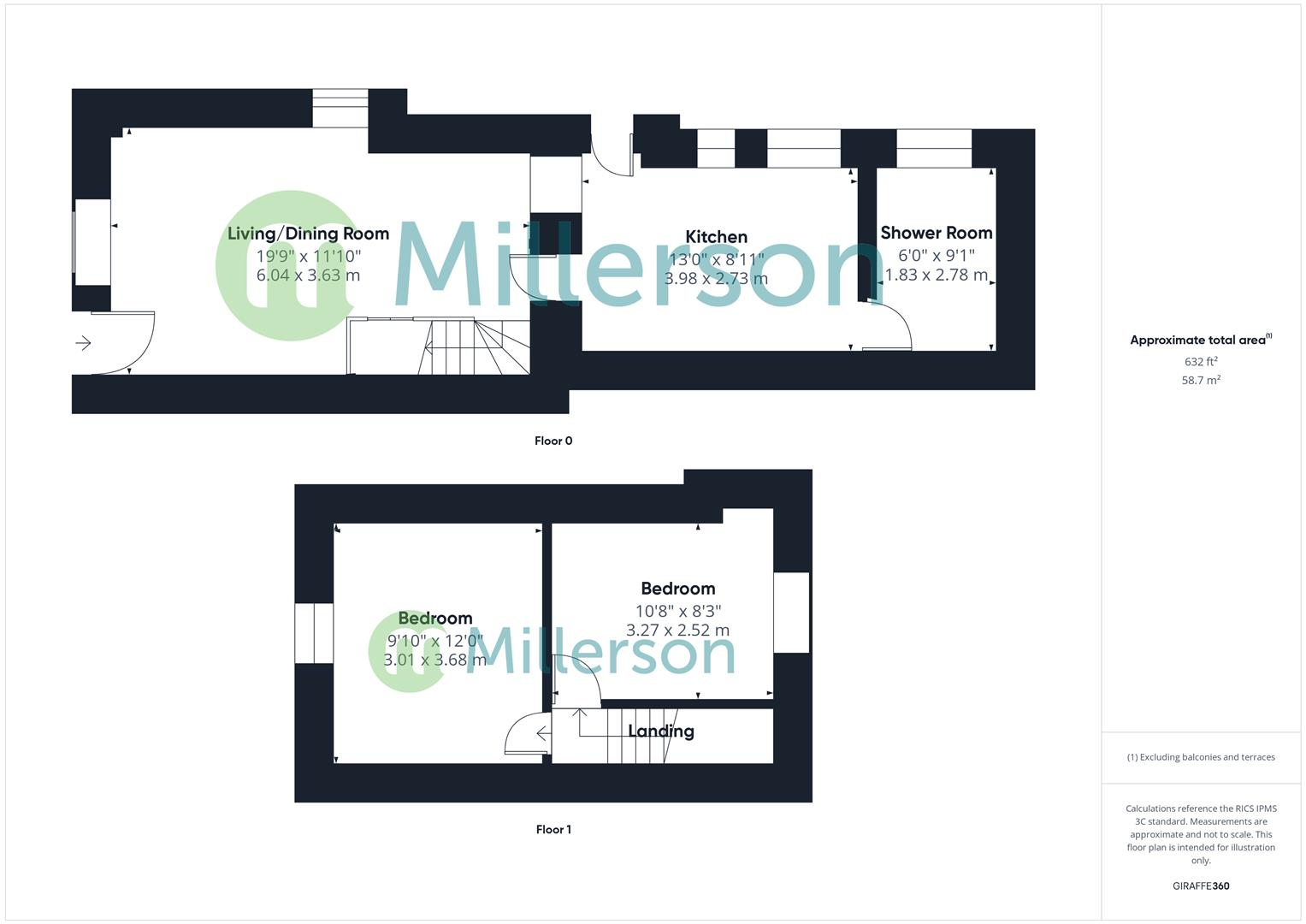 Floorplan for Fore Street, Praze, Camborne