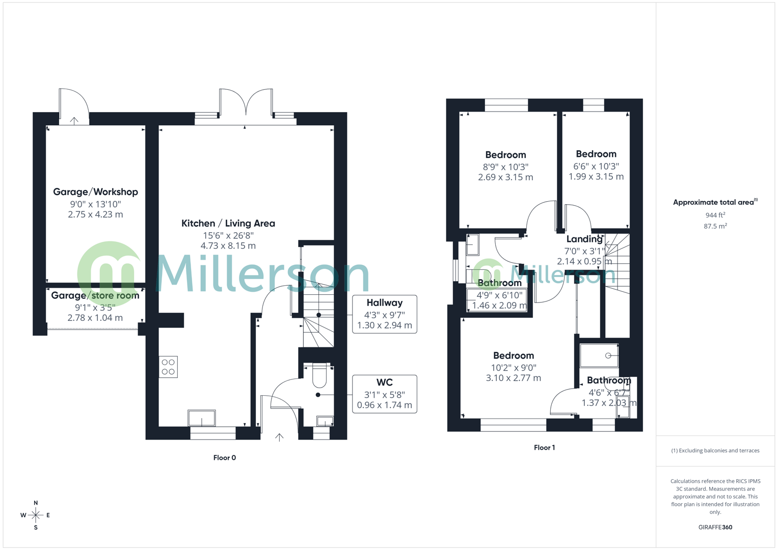 Floorplan for Rounders Rise, Hayle