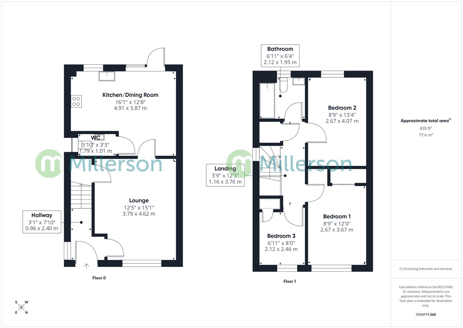 Floorplan for Walters Close, Leedstown, Hayle