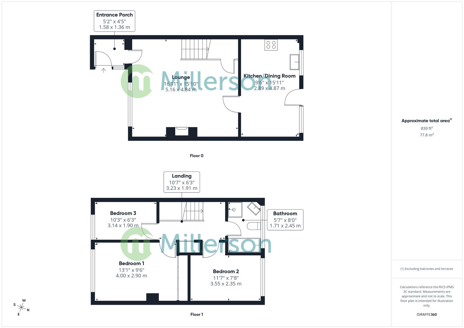 Floorplan for Pen Tye, Gwinear, Hayle
