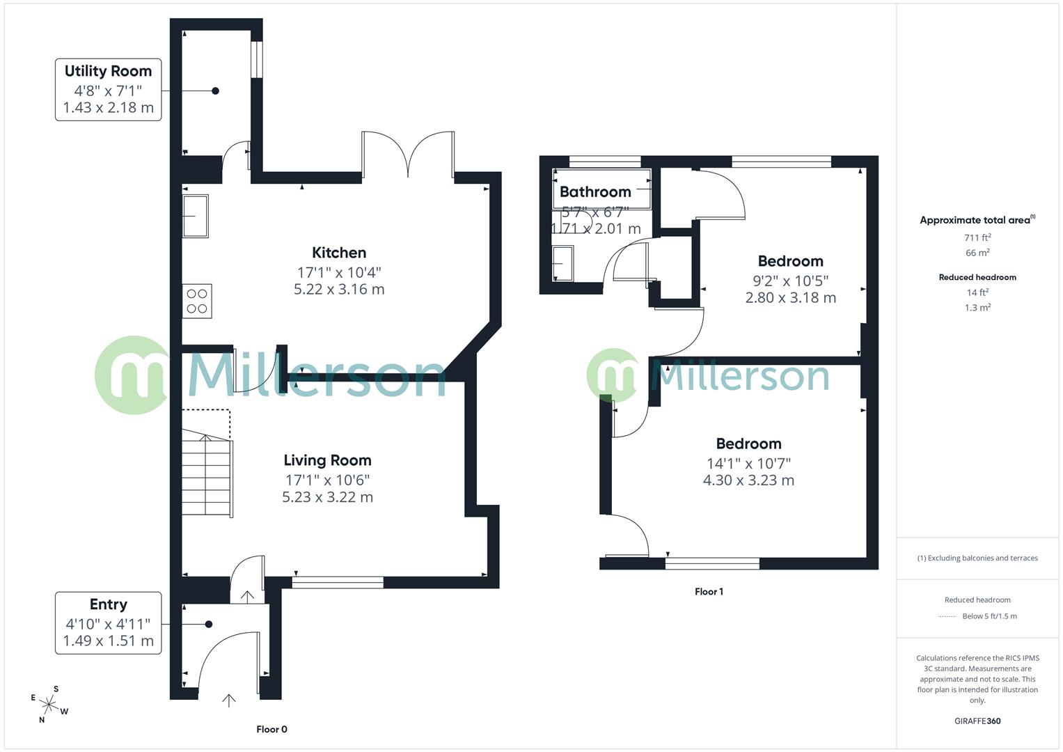 Floorplan for Porthia Road, St. Ives