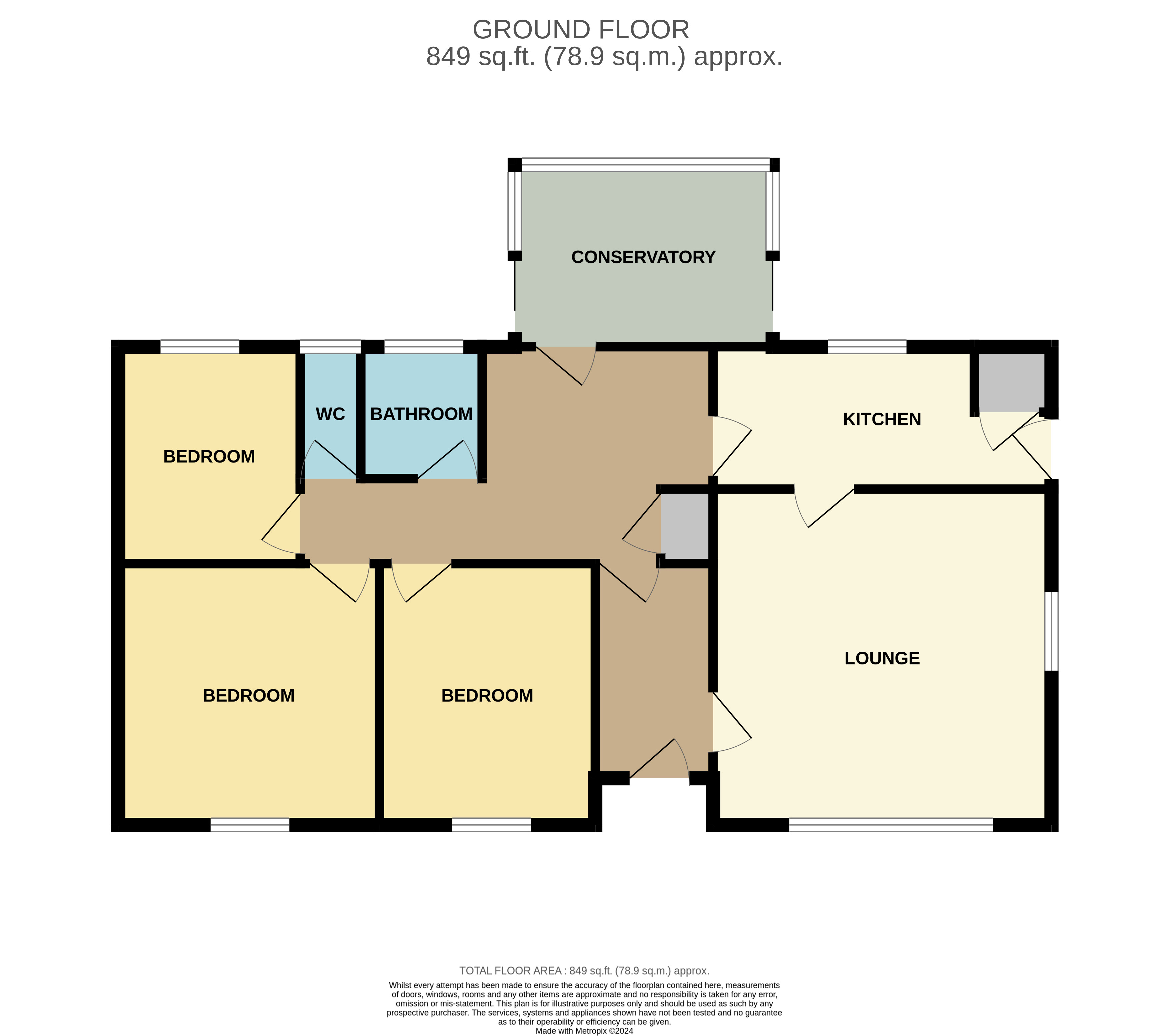 Floorplan for North Avenue, Llandrindod Wells, Powys