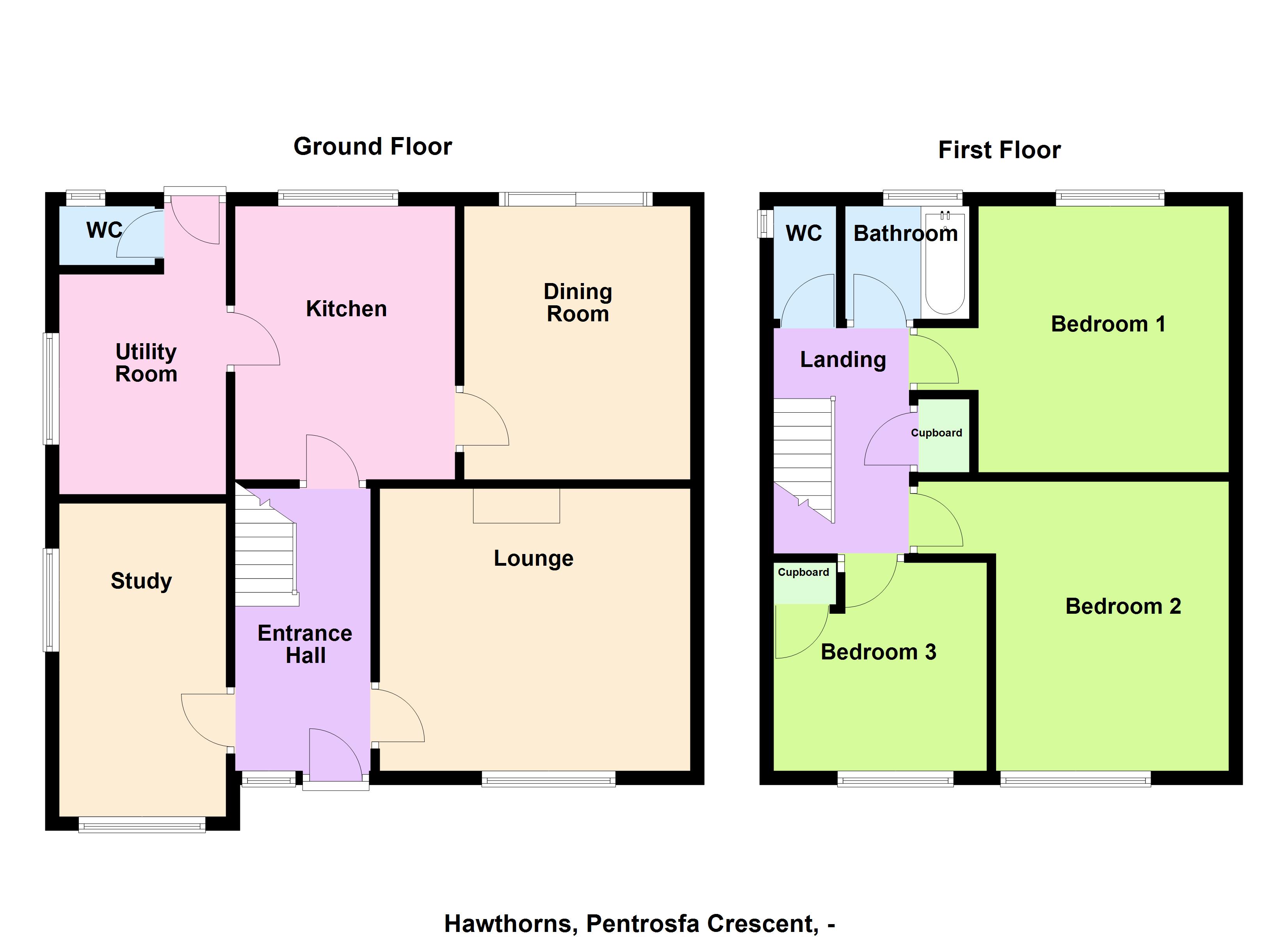 Floorplan for Pentrosfa Crescent, Llandrindod Wells, Powys