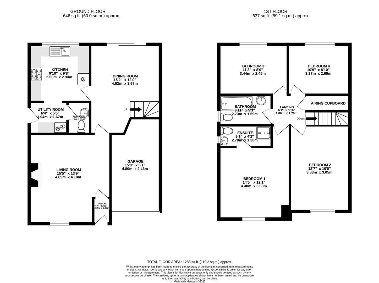 Floorplan for Willow Close, Dursley