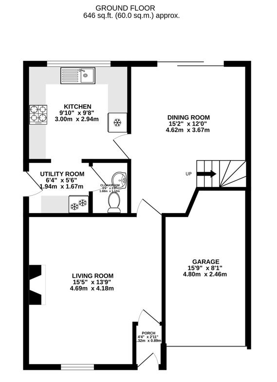 Floorplan for Willow Close, Dursley