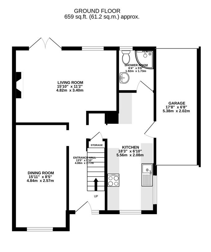 Floorplan for Elm Close, Kings Stanley, Stonehouse