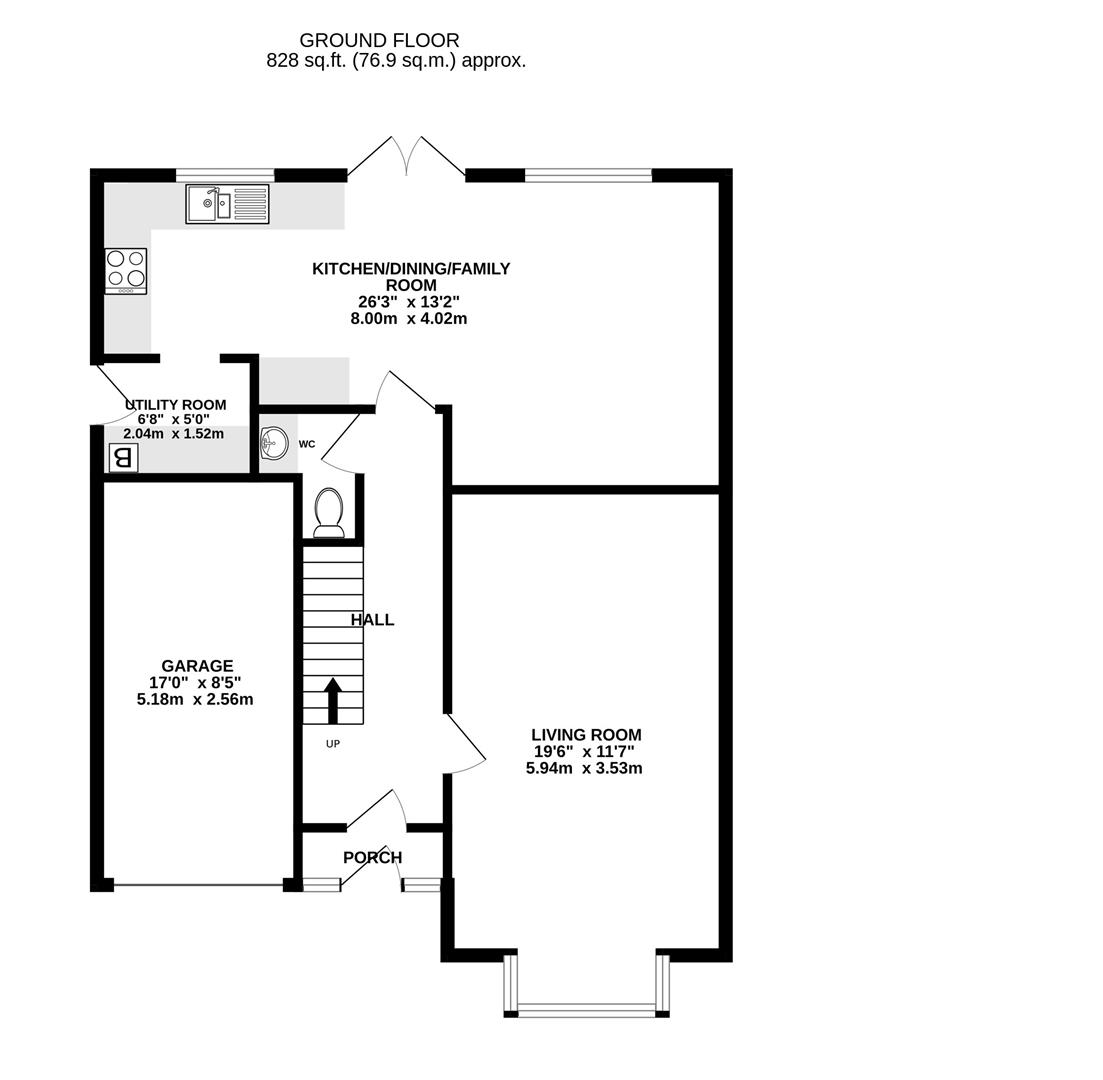 Floorplan for Sussex Gardens, Hucclecote, Gloucester