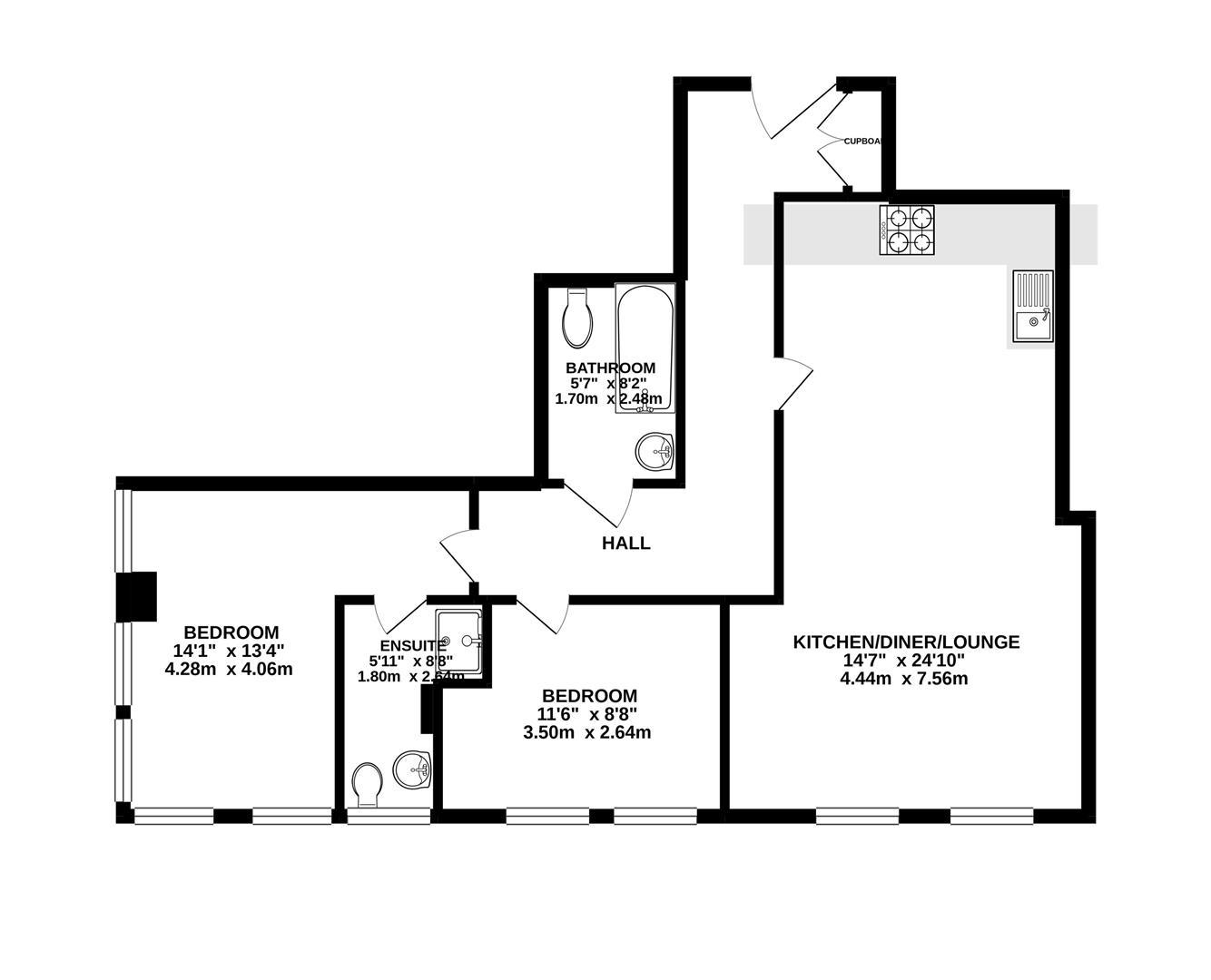 Floorplan for Double Reynolds, Gloucester Docks