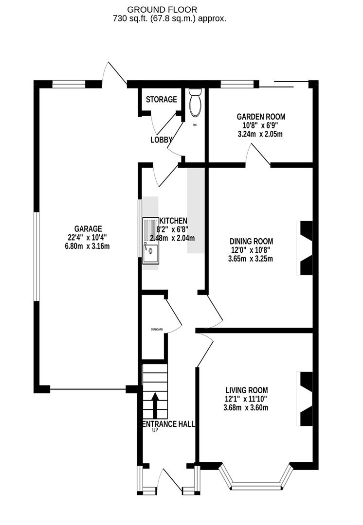 Floorplan for Trevor Road, Hucclecote, Gloucester