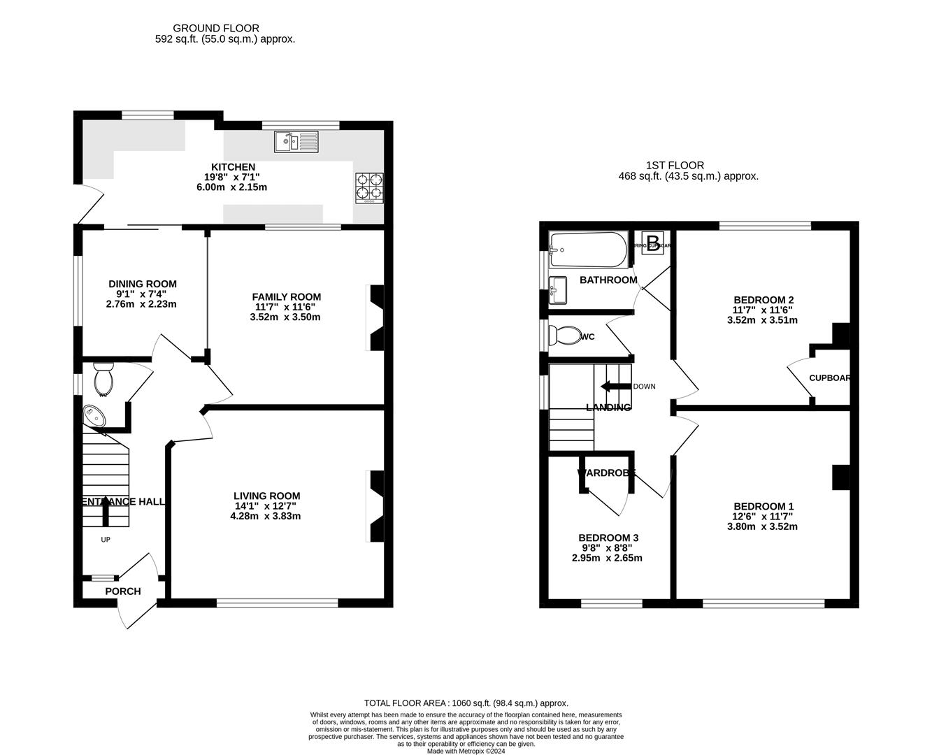 Floorplan for Sandycroft Road, Churchdown, Gloucester